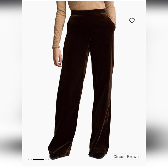 Ralph Lauren Stretch-Cotton Velvet Wide-Leg Pants S - Picture 1 of 12